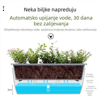 Pravokutni uski lonac za balkon za uzgoj povrća, duga kutija za povrće, posuda za jagode na prozoru
