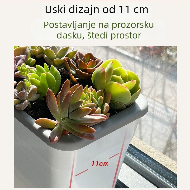 Pravokutni uski lonac za balkon za uzgoj povrća, duga kutija za povrće, posuda za jagode na prozoru
