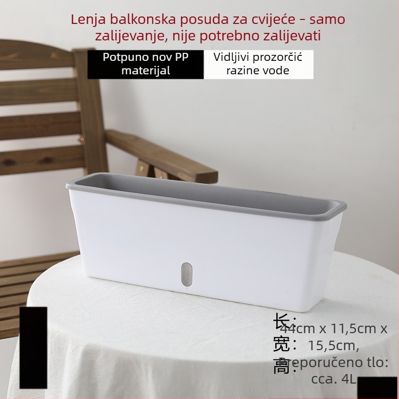 Pravokutni uski lonac za balkon za uzgoj povrća, duga kutija za povrće, posuda za jagode na prozoru