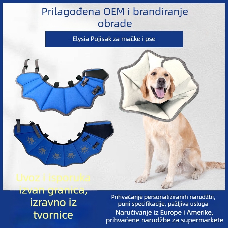 Pas Elizabethan ovratnik s Cartoon uzorkom, PVC materijal, zaštita od ogrebotina i lizanja
