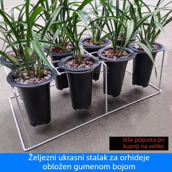 Željezni držač/podmeta za orhideje, zavareni, prozračni i otporni, za podnu montažu, jednostavan stil, za kućnu njegu biljaka