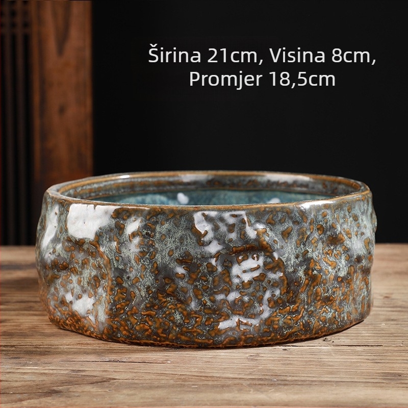 Keramička posuda za cvijeće u retro kineskom stilu, izrađena tehnikom lijevanja kašaste smjese, za stolnu i podnu upotrebu.