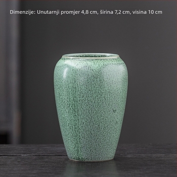 Kompaktna vintage keramička posuda za sukulente, prozračna, za stolni ili podnu upotrebu, s podloškom
