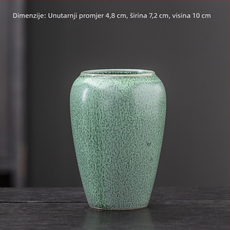 Kompaktna vintage keramička posuda za sukulente, prozračna, za stolni ili podnu upotrebu, s podloškom