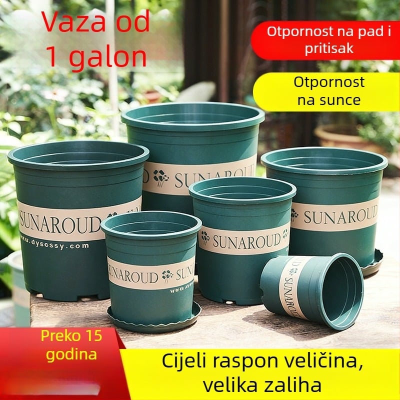 Plastične posude za cvijeće, debeli zidovi, ekstra velike za balkon