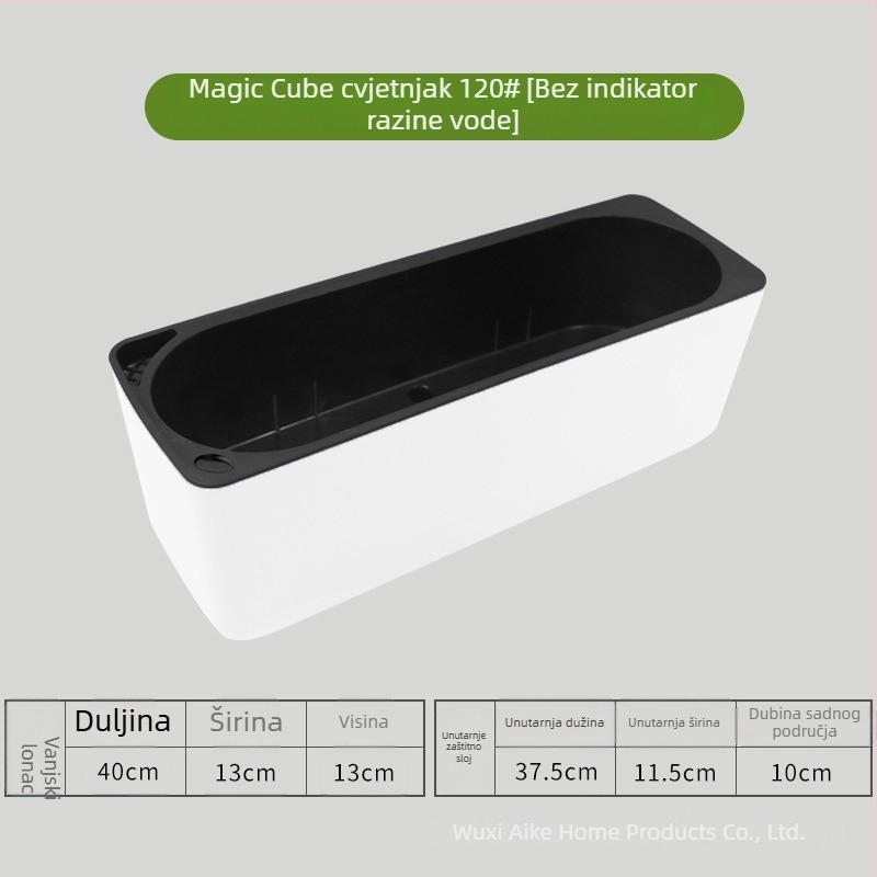 Posuda za biljke od plastike, s automatskim upijanjem vode, uštedom vode, injekcijski oblikovana, za zidnu, stolnu ili podnu upotrebu