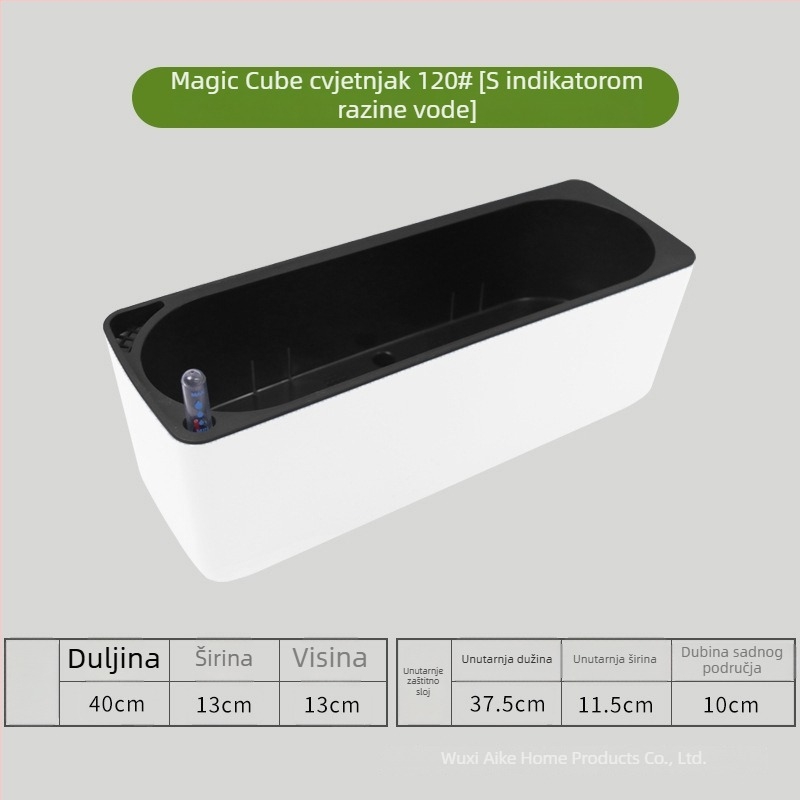 Posuda za biljke od plastike, s automatskim upijanjem vode, uštedom vode, injekcijski oblikovana, za zidnu, stolnu ili podnu upotrebu