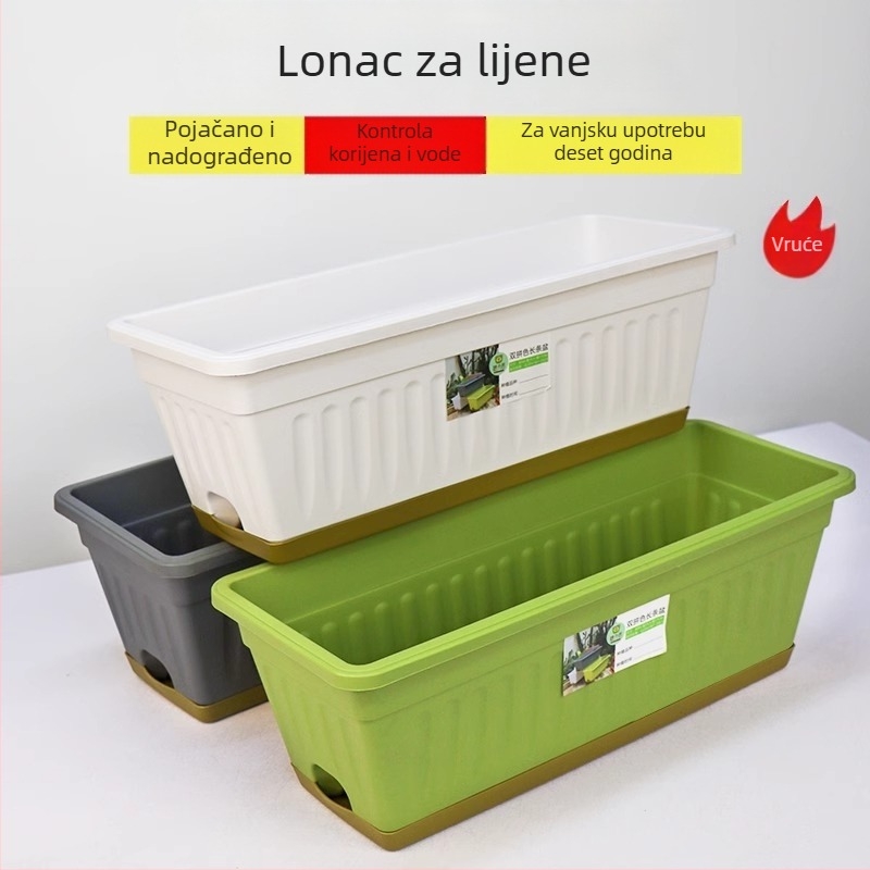 Pravokutni pladanj od smole za balkon povrće, prozračan, otporan na koroziju, čvrst i izdržljiv, podna izvedba