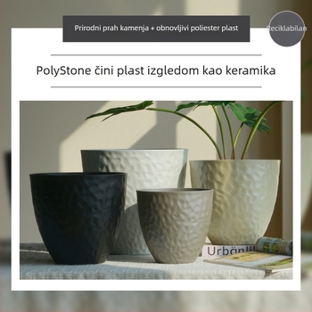 Plastična okrugla cvjetna posuda, otporna na deformacije, čvrsta i izdržljiva, za stolni ili podni rad (Materijal: Plastika; Oblik: Okruglo; Upotreba: Stol/pod; Otpor prema deformacijama; Trajnost)