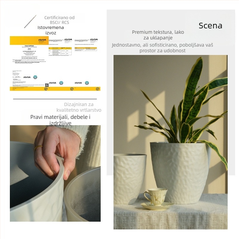 Plastična okrugla cvjetna posuda, otporna na deformacije, čvrsta i izdržljiva, za stolni ili podni rad (Materijal: Plastika; Oblik: Okruglo; Upotreba: Stol/pod; Otpor prema deformacijama; Trajnost)