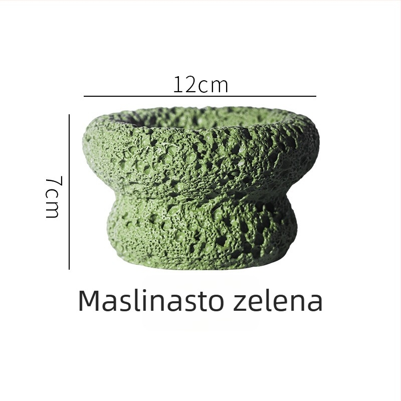 Cementna posuda za sukulente s vulkanskim uzorkom, ručna izrada, stil nordnog vjetra