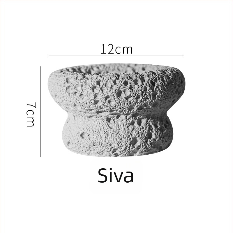 Cementna posuda za sukulente s vulkanskim uzorkom, ručna izrada, stil nordnog vjetra