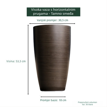 Saksija od smole, cilindrična, podna, za unutarnju upotrebu, jednostavan stil
