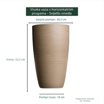 Saksija od smole, cilindrična, podna, za unutarnju upotrebu, jednostavan stil