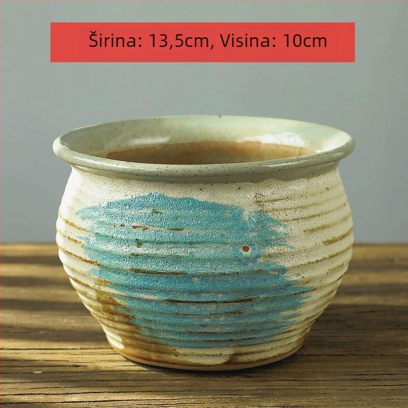 Keramički cvjetni lonac, samostojeći, jednostavan stil, za kućno vrtlarenje