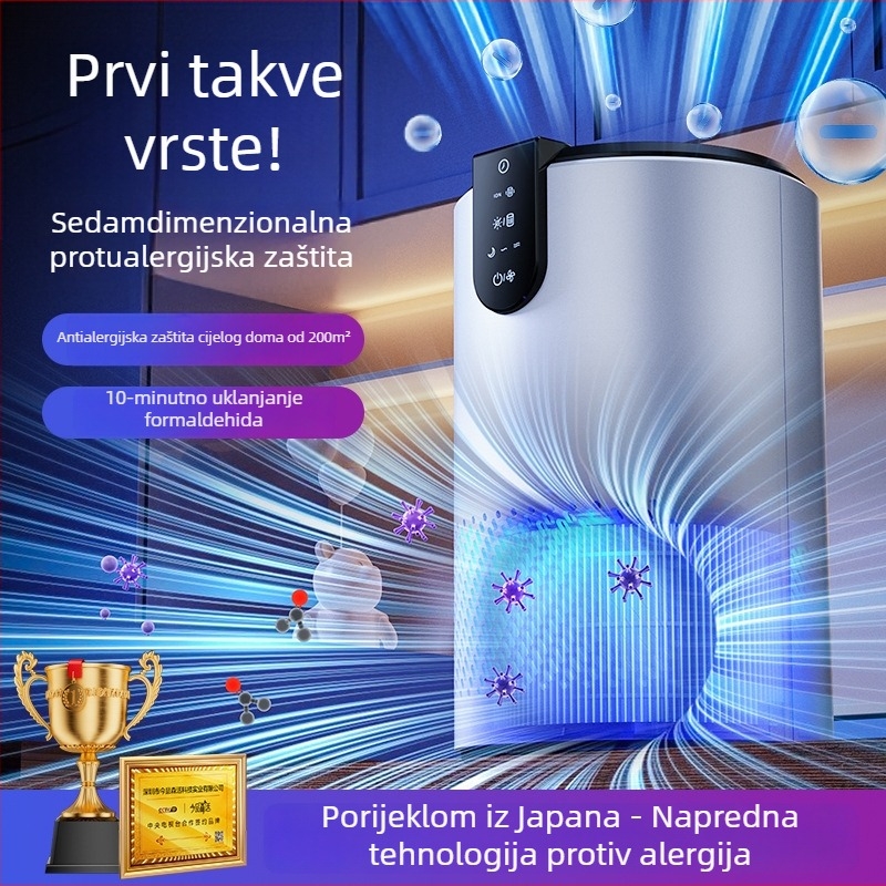 Kućni pročistač zraka – HEPA filtracija, uklanjanje formaldehida, niska buka <36 dB, protok zraka 51–150 m³/h, pogodan za 31–40 m², stolni dizajn