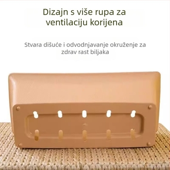 Pravokutni cvjetnjak s valovitim rubom, plastični, injekcijsko prešana PP smola, za stol ili pod, jednostavan dizajn