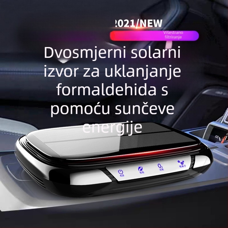 Automobilski pročišćivač zraka sa solarnim napajanjem, negativni ioni, ozon, uklanjanje formaldehida, aromaterapija