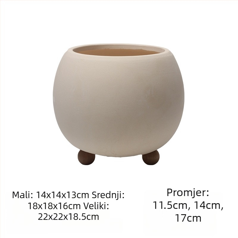 Keramička posuda s nogicama, nordijskog stila, za unutarnje umjetne biljke, minimalistički umjetnički dizajn, pothos bonsai
