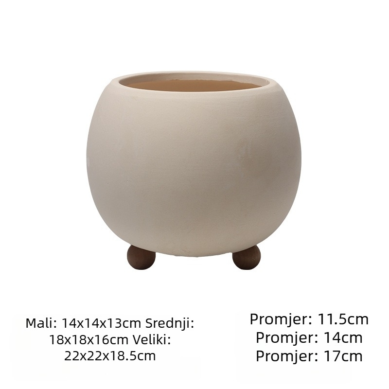 Keramička posuda s nogicama, nordijskog stila, za unutarnje umjetne biljke, minimalistički umjetnički dizajn, pothos bonsai