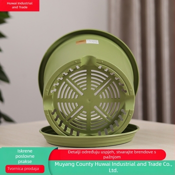 Cvjetni lonac, okrugli, plastični, minimalistički dizajn; za stolnu i podnu uporabu; pogodan za ured, dom i balkon - Huwei