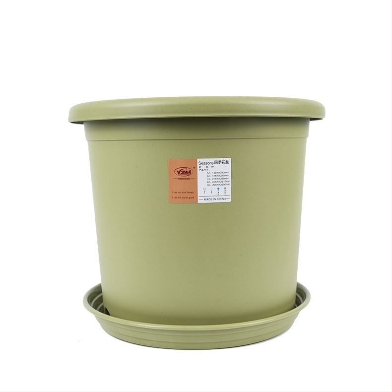 Cvjetni lonac, okrugli, plastični, minimalistički dizajn; za stolnu i podnu uporabu; pogodan za ured, dom i balkon - Huwei