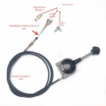 Kabel plina za bager i žetvu, modificirani ručni upravljač plina