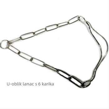 Ovratnik za obuku psa s čeličnim lancem, monokromatski dizajn, pogodan za pse, kineski stil