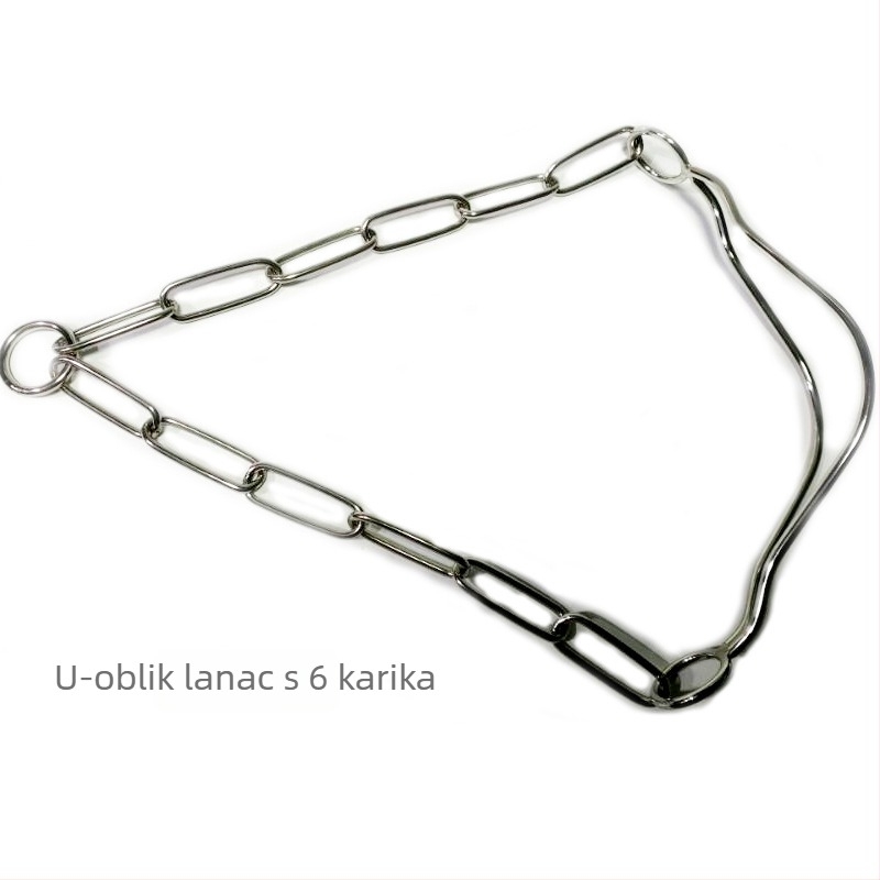 Ovratnik za obuku psa s čeličnim lancem, monokromatski dizajn, pogodan za pse, kineski stil