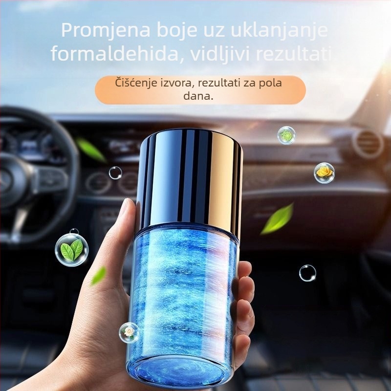 Cafele automobilski pročišćivač zraka i odstranjivač formaldehida s pastom za miris — za korištenje u vozilu, tišina ispod 36 dB, protok zraka 50 m³/h, upravljanje gumbom, pokriće 11–20 m², Energetska klasa 1