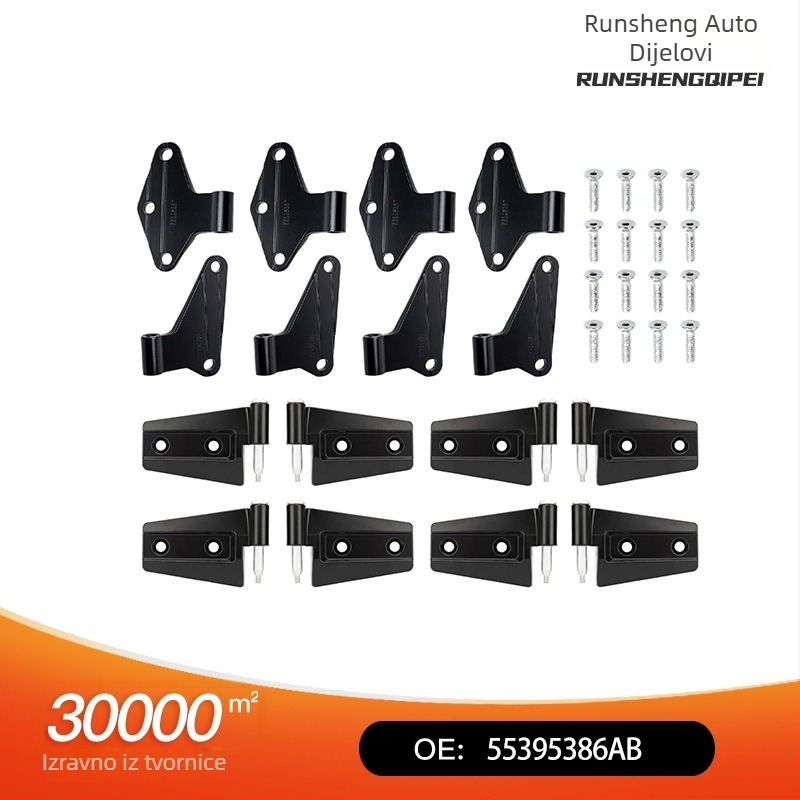 Set za ugradnju vrata šarki za Jeep Wrangler JK (07-18) – aluminijska legura, 16-dijelni set, modeli 55395386AB/AC/AE, RUNSHENG