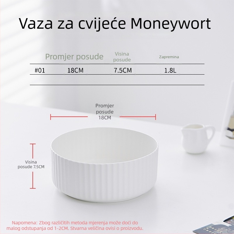 PP- materijal hidropionički spremnik za biljke; otporan na deformacije i izdržljiv; pogodan za stolnu ili podnu upotrebu; proizveden injekcijskim oblikovanjem