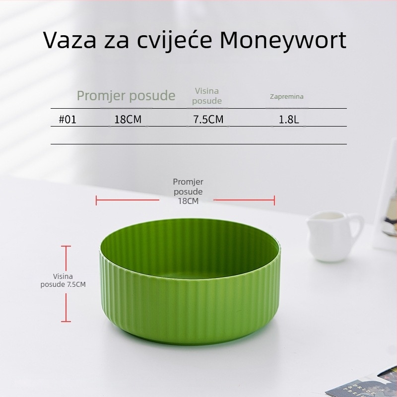 PP- materijal hidropionički spremnik za biljke; otporan na deformacije i izdržljiv; pogodan za stolnu ili podnu upotrebu; proizveden injekcijskim oblikovanjem
