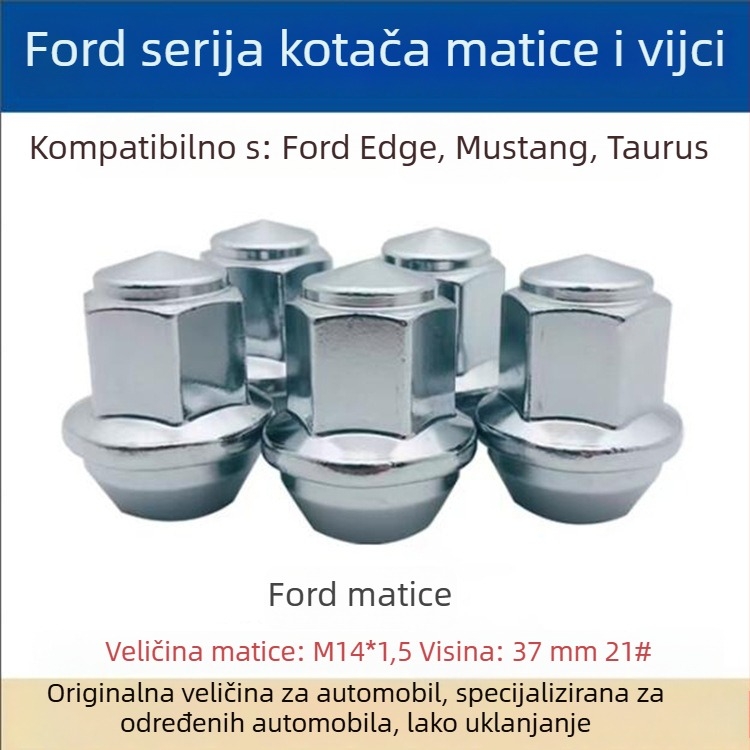 AZL poklopac matice za felne za Ford Edge, Mustang i Taurus | M14x1.5 | čelik | 21 mm šesterokut