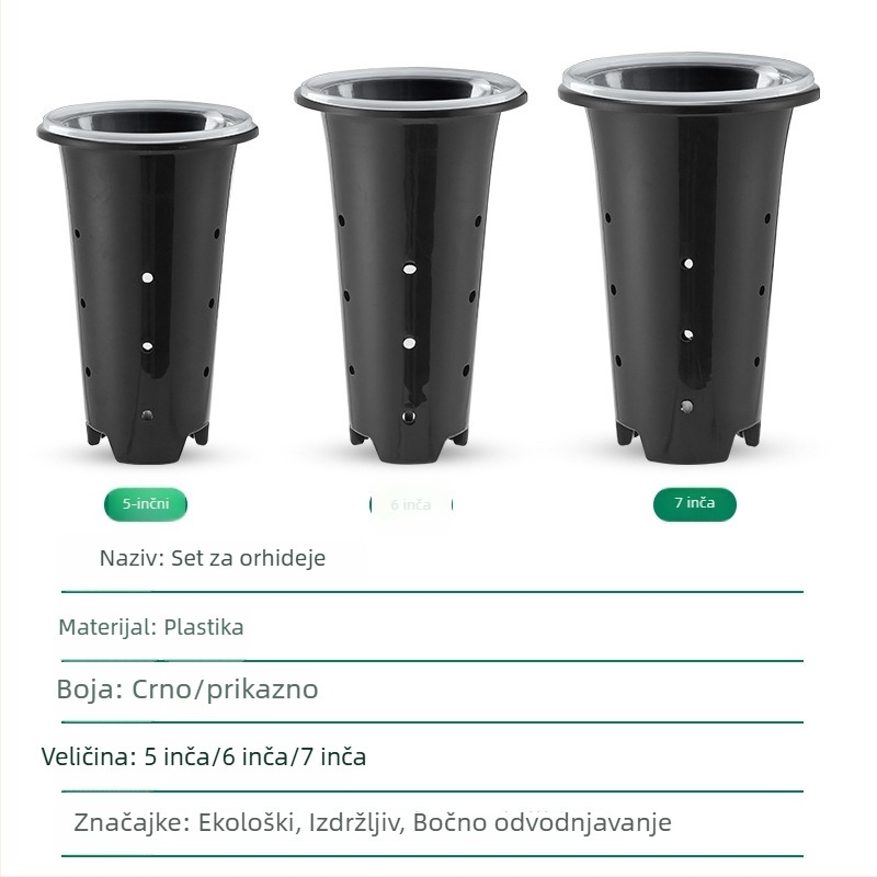Plastični cvjetni lonac, prozračan, čvrst i izdržljiv, za zidnu montažu, stolnu ili podnu uporabu, izrađen injekcijskim prešanjem