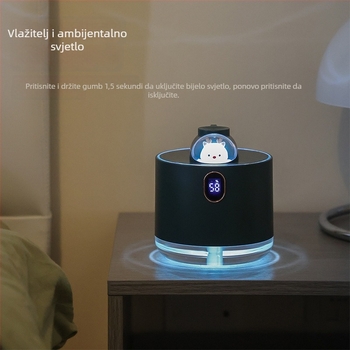 USB ovlaživač u stilu svemirskog broda za dom, spavaću sobu i ured, spremnik 0,5–1 L, 1 izlaz magle, USB napajanje, tajmer 2–8 sati, buka ispod 36 dB, model D11