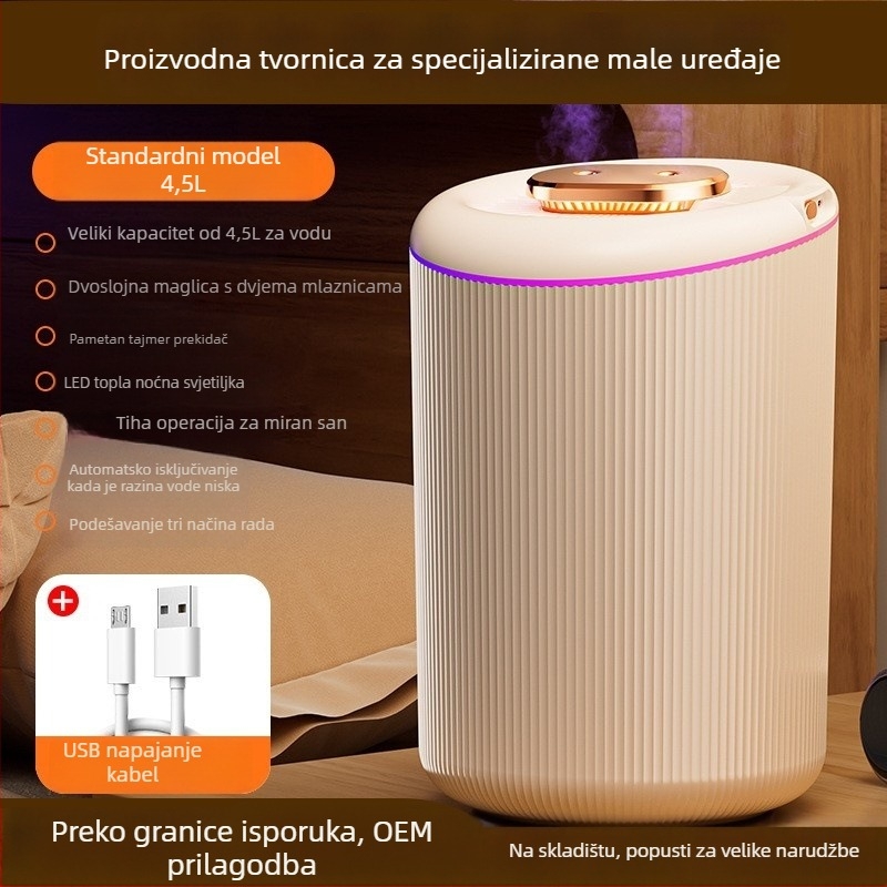 Ovlaživač zraka N8 | spremnik 4.1–6.0 L | 2 izlaza magle | pokrivenost 41–60 m² | buka <36 dB
