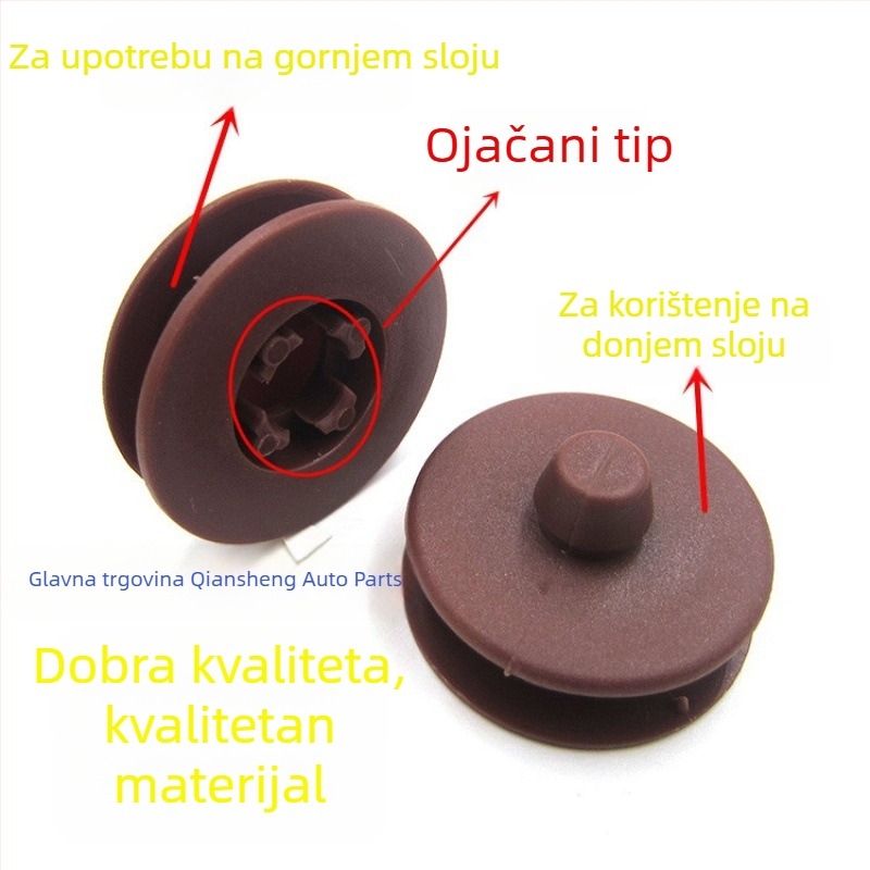 Automobilska podna prostirka s fiksnim i odvojivim kopčama, dvostruki sloj, kožna obruba, metalni kopči