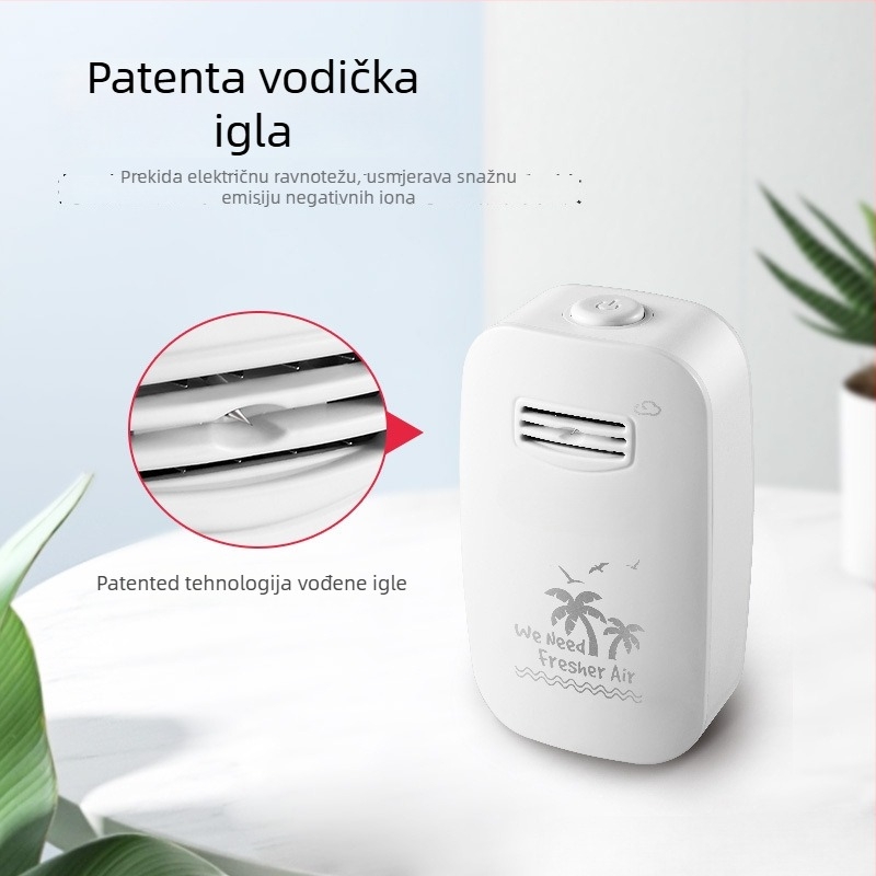 Stolni generator negativnih iona kisika – Kućni pročišćivač zraka, mini stolni model, 3 m³/h, buka ispod 36 dB, pokrivenost 10 m², Kompozitni filtr, Energetska učinkovitost Klasa I