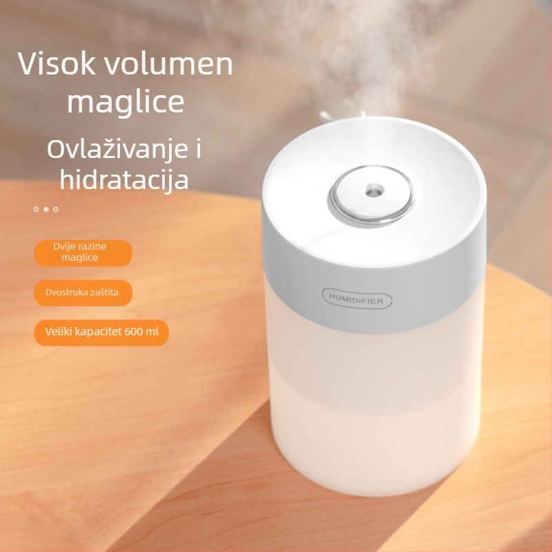 Zvlhivač zraka sa zvjezdanim svjetlom, kompaktnog dizajna za kućnu upotrebu, visok izlaz magle, tih rad, pročišćuje zrak, noćno svjetlo, poklon za rođendan