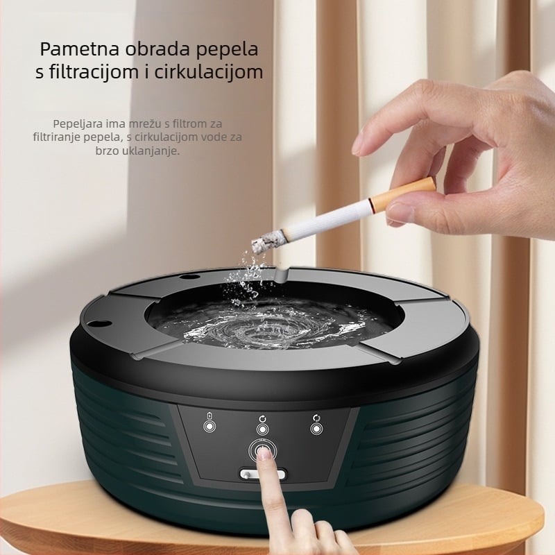 Pametan USB pepelnik – pročistač zraka za kućnu upotrebu — uklanja mirise i dim cigareta, 50 m³/h, USB napajanje, upravljanje gumbom, tih (<36 dB), pogodan za prostorije do 10 m²