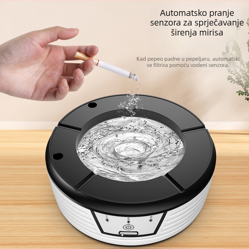 Pametan USB pepelnik – pročistač zraka za kućnu upotrebu — uklanja mirise i dim cigareta, 50 m³/h, USB napajanje, upravljanje gumbom, tih (<36 dB), pogodan za prostorije do 10 m²