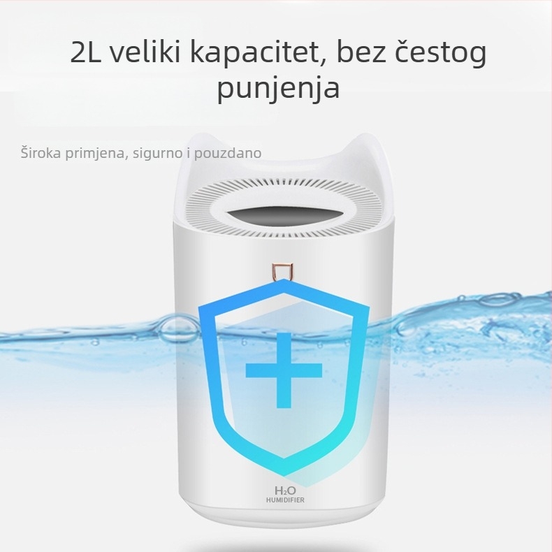 USB ovlaživač velike kapacitete za dom i spavaću sobu, ambijentalno svjetlo, ultrazvučni stolni pročistač zraka