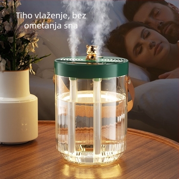 Kućni ovlaživač za spavaću sobu, tih, velik kapacitet, stolni ovlaživač zraka s pročišćivačem i aromaterapijom za majku i dijete