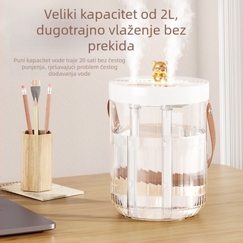 Kućni ovlaživač za spavaću sobu, tih, velik kapacitet, stolni ovlaživač zraka s pročišćivačem i aromaterapijom za majku i dijete