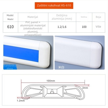 Zidne rukohvate za bolničke hodnike, protuklizne PVC, šifra 140, Dong Hongtian