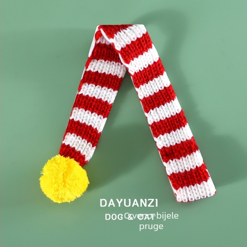 Šal za kućne ljubimce s prugama, vuneni, Jacquard pletenina, zima