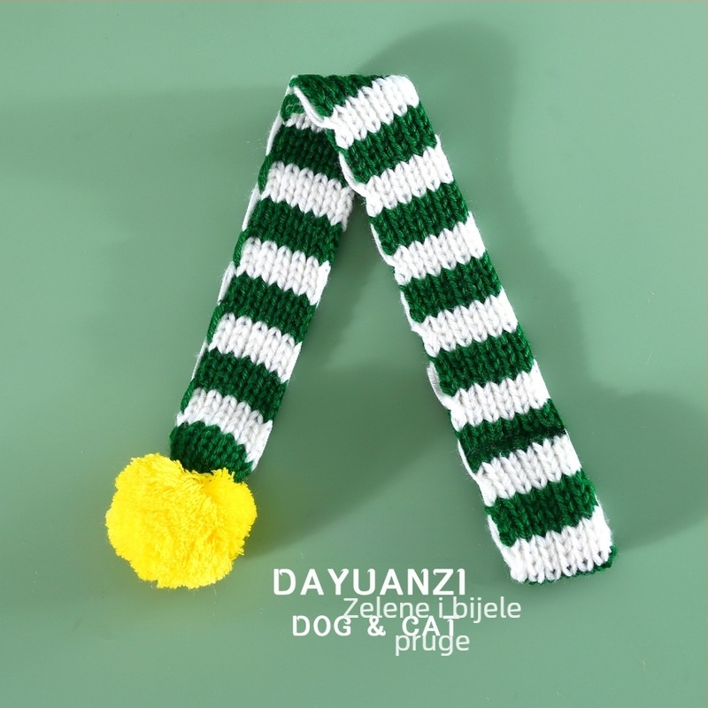 Šal za kućne ljubimce s prugama, vuneni, Jacquard pletenina, zima