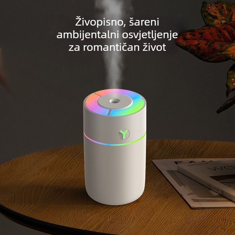 USB ultrazvučni ovlaživač za automobil – kompaktni pročišćivač zraka i aromaterapija (0,5 L spremnik; 1 izlaz magle; tajmer 2–8 sati; 2 W; USB napajanje)