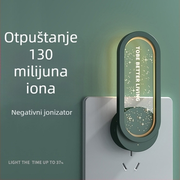 Čistač zraka s negativnim ionima za dom — uklanja mirise i formaldehid; tih rad ≤36 dB; zidni montaža, napajanje iz utičnice; pokrivenost 11–20 m²